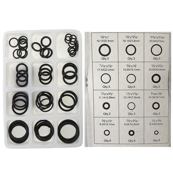 50pcs Rubber O Ring Seal Plumbing Garage Assorted Set Hydraulic Plumbing Gasket Seals