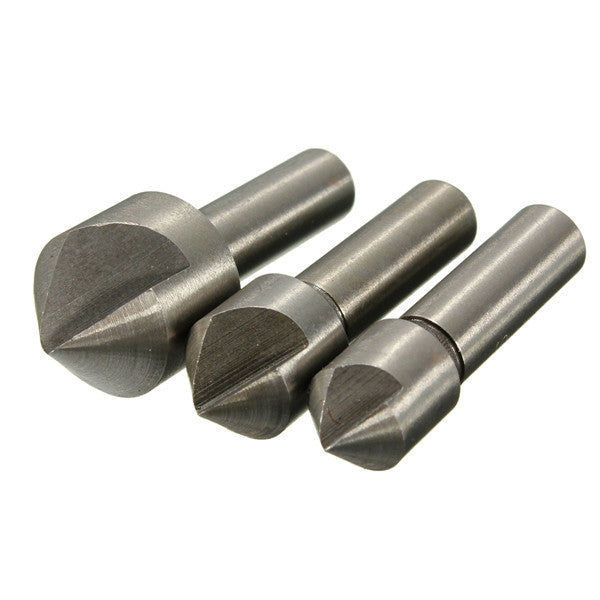 3pcs 10/12/16mm HSS Countersink Drill Bit Set Chamfering Cutter