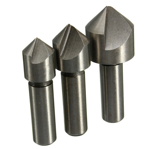 3pcs 10/12/16mm HSS Countersink Drill Bit Set Chamfering Cutter