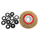 6 Inch 150mm Steel Wire Wheel Brush And Adaptor Rings For Bench Grinder Clean Polish