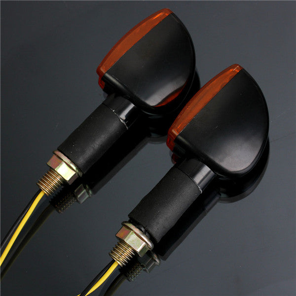 Emark 12V Universal Motorcycle 14LED Turn Signal Indicator Light Amber Long Handle