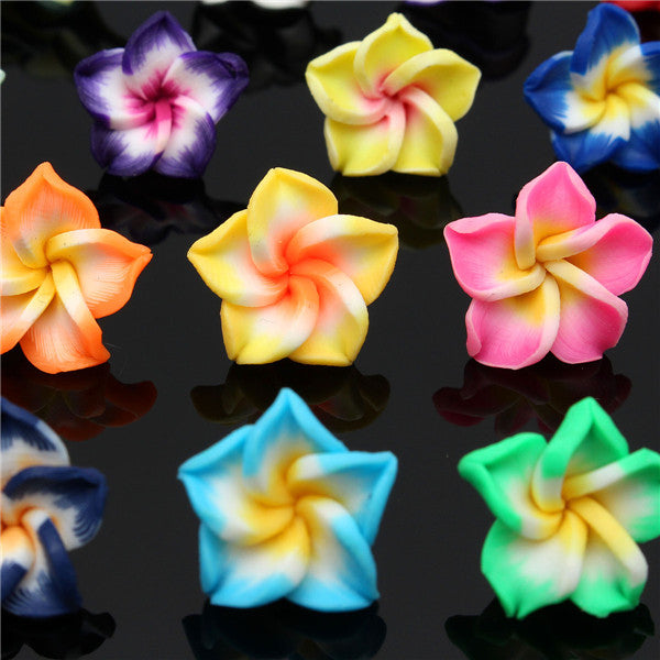 50pcs Multicolor Polymer Fimo Clay Flower DIY Craft Spacer Loose Beads