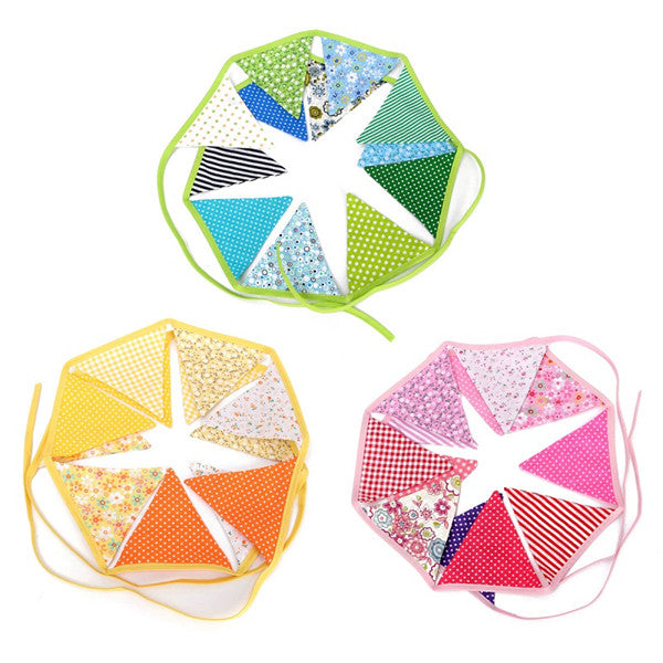 Lovely Handmade Fabric Flags Buntings Pennants Wedding Birthday Party Decoration Flag Bunting