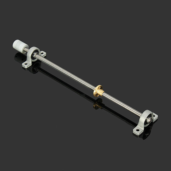T8 300mm Stainless Steel Lead Screw Set with Shaft Coupling and Mounted Ball Bearing