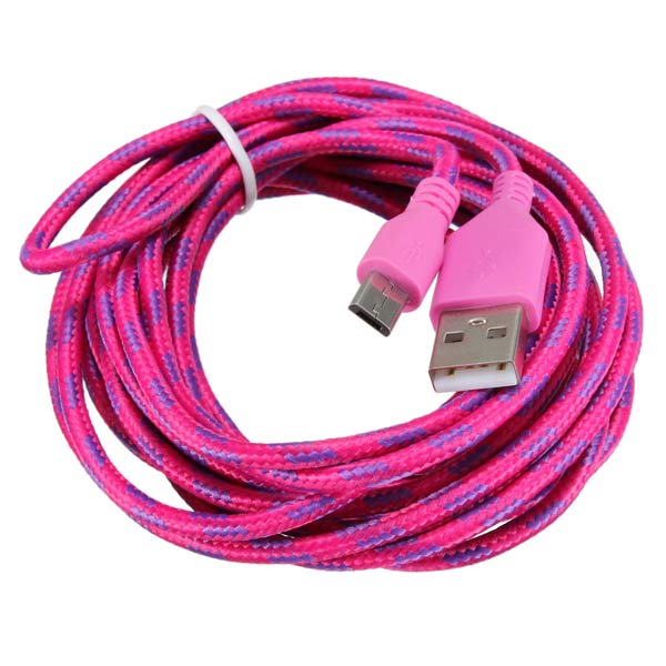 3M Micro USB Strong Round Braided Data Sync Charger Cable For Tablet Cell Phone