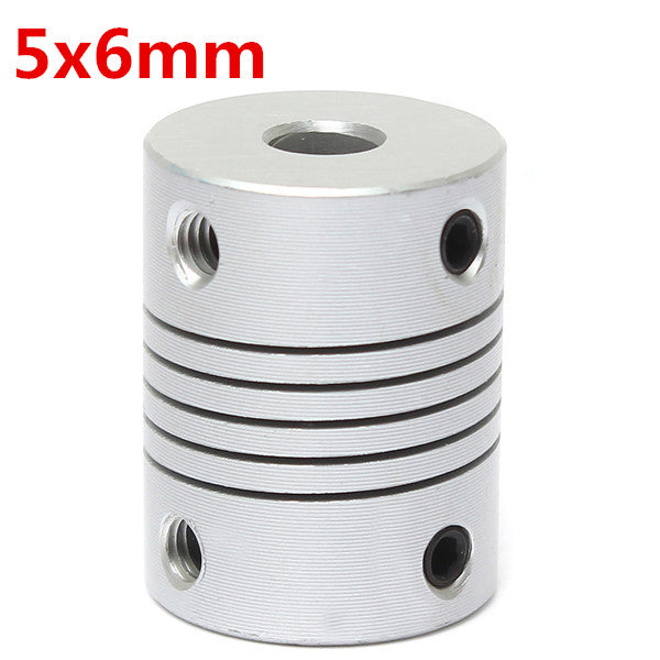 5mm x 6mm Aluminum Flexible Shaft Coupling OD19mm x L25mm CNC Stepper Motor Coupler Connector