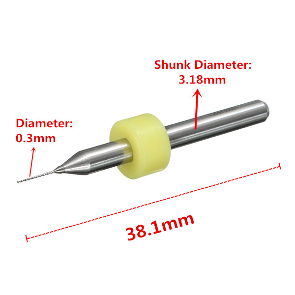 10pcs 0.3mm Mini PCB Drill Bits For CNC Print Circuit Board Tungsten Steel