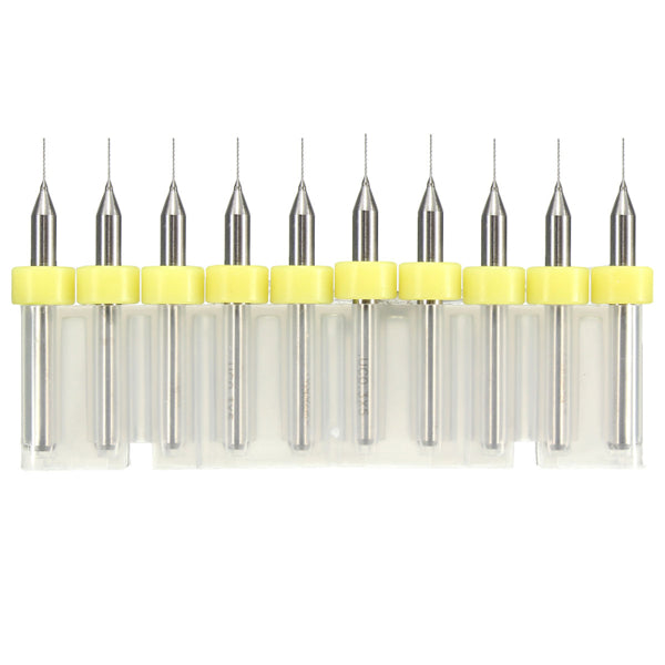 10pcs 0.3mm Mini PCB Drill Bits For CNC Print Circuit Board Tungsten Steel