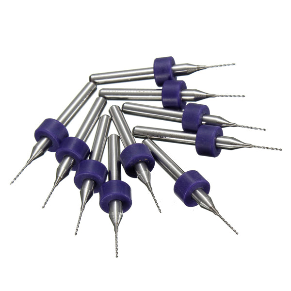 10pcs 0.5mm Mini PCB Drill Bits For CNC Print Circuit Board Tungsten Steel