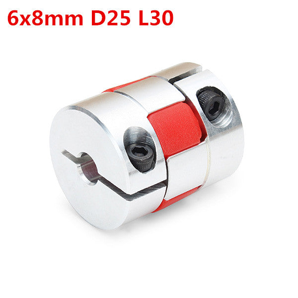6mm x 8mm Aluminum Flexible Spider Shaft Coupling CNC Stepper Motor Coupler Connector OD25mm x L30mm