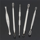 5Pcs Multipurpose Blackhead Acne Comedone Extractor Remover Stainless Steel Tool Set Kit