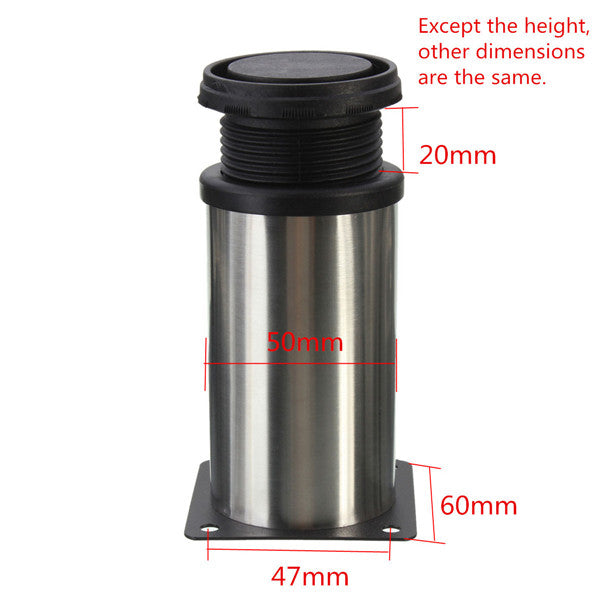 4 Pcs  Stainless Steel Furniture Legs Adjustable Cabinet Sofa Table Bed Feet