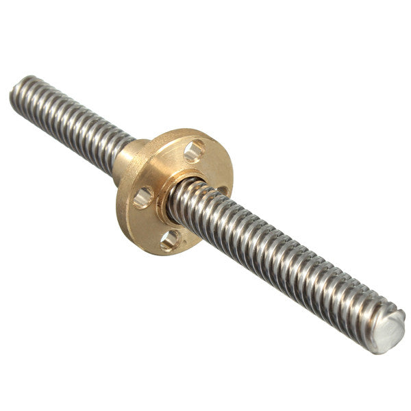 150mm Lead Screw 8mm Thread Stainless Steel Lead Screw with Flange Brass Nut