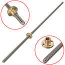 Machifit 600mm Lead Screw 8mm Thread Lead Screw 2mm Pitch Lead Screw with Brass Nut