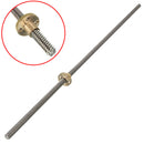 Machifit 900mm Lead Screw 8mm Thread Stainless Steel Lead Screw with Flange Brass Nut
