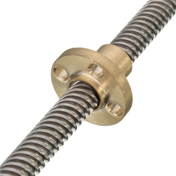 T8 250mm Lead Screw 8mm Thread 2mm Pitch Lead Screw with Brass Nut