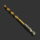 Drillpro DB-T2 13pcs 1.5-6.5mm HSS Titanium Coated 1/4 Inch Hex Shank Twist Drill Bit Set