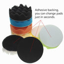 Drillpro 8pcs 4inch Sponge Polishing Waxing Buffing Pads Kit Compound Polishing Car Drill