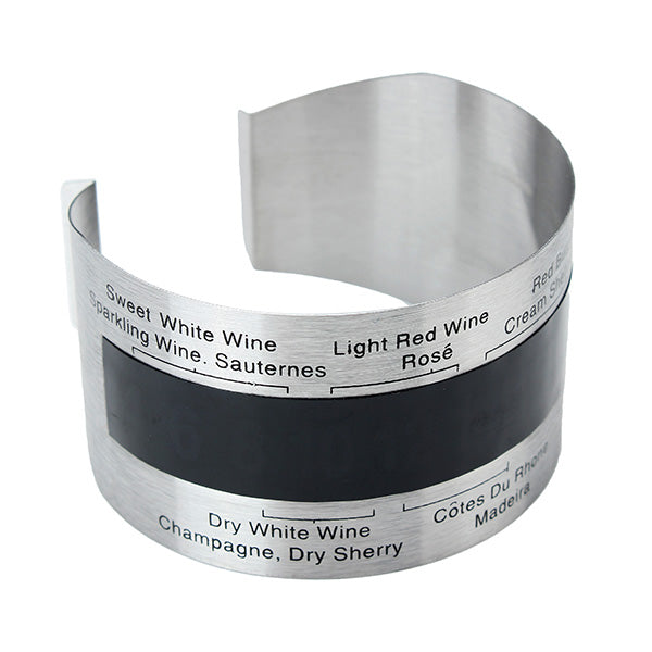KCASA Wine Bottle Digital Thermometer Bracelet Reader Metal LCD Stainless Steel Sleeve