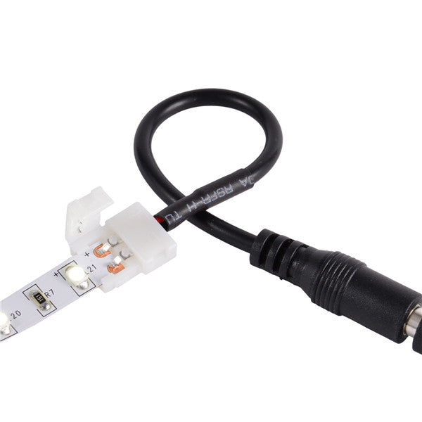 Solderless Female Barrel Power Connector for 8mm 3528 LED Strip Light