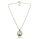 Tree Glass Cabochon Necklace Bronze Chain Pendant Necklace