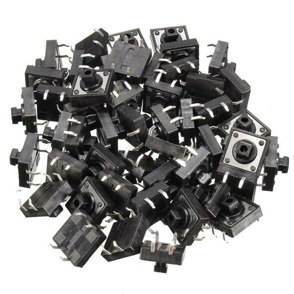 50PCS TC-1212T 12x12x7.3mm Tact Tactile Push Button Momentary SMD PCB Switch