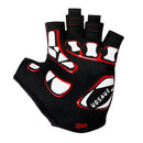 WOSAWE Bicycle Riding Gloves Shockproof Silica Gel Short Finger Gloves Skull Pattern