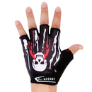 WOSAWE Bicycle Riding Gloves Shockproof Silica Gel Short Finger Gloves Skull Pattern
