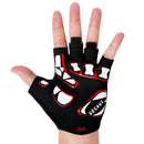 WOSAWE Bicycle Riding Gloves Shockproof Silica Gel Short Finger Gloves Skull Pattern