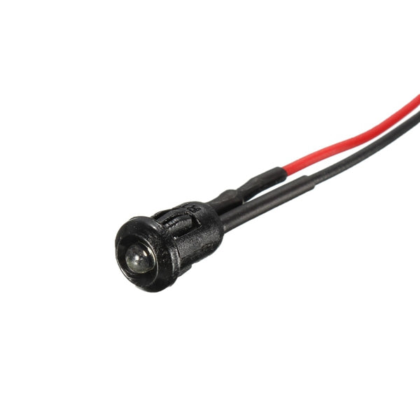 5PCS DC 12V 3mm Light Lamp  Pre Wired 200mm With Plastic Bezel Holders