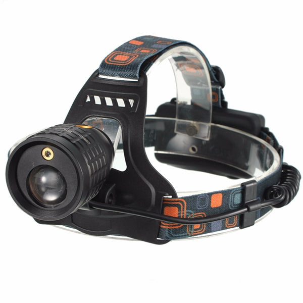 4 Mode LED Zoomable Headlight Headlamp White And Red Laser Light Use 2x 18650 batteries