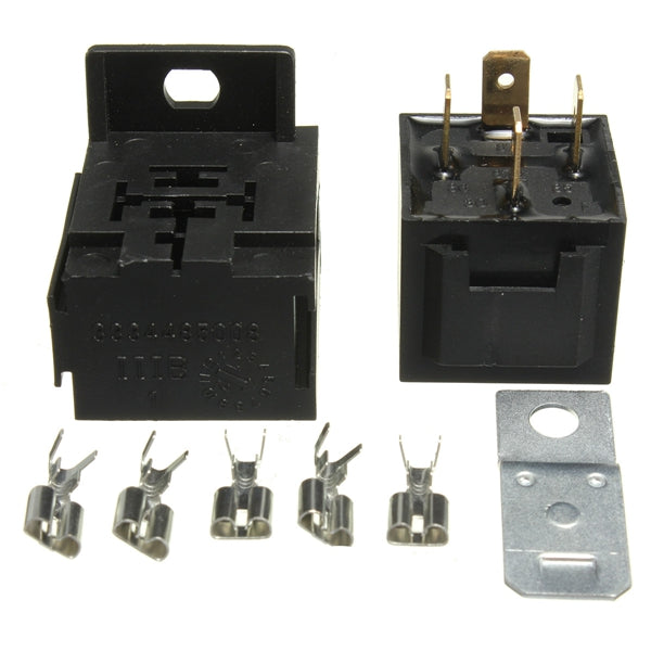 40A AMP 12V 4 Pin Relay Socket Base Terminals For Motorcycle Car Van Boat Automotive