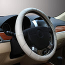 Car Genuine Cowhide Leather Steel Ring Wheel Cover for 15 Inches Wheel Size