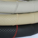 Car Genuine Cowhide Leather Steel Ring Wheel Cover for 15 Inches Wheel Size
