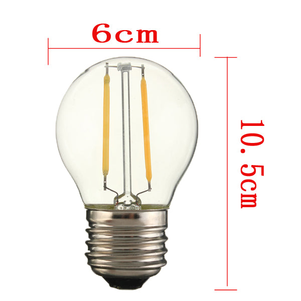 E27 G45 2W Warm White/ White Edison Filament LED COB Dimmable Lamp AC220V/110V