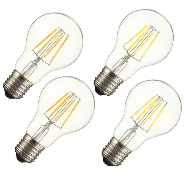 E27 A60 4W Warm White/ White Edison Filament LED COB Dimmable Globe Bulb Lamp AC220V/110V