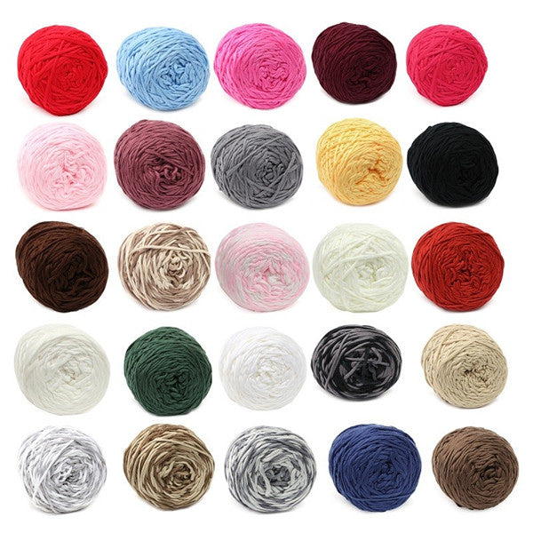 200g 25 Color Soft Cotton Hand Knitting Yarn Smooth Wool Yarn Ball Wool Scarf Baby Clothes