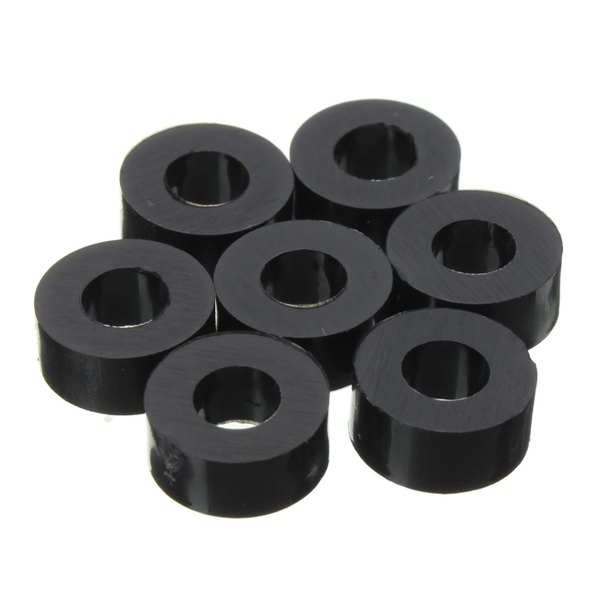 Suleve M3NW2 Flat Nylon Washer Black Round Spacer Waser OD 8mm for M3 Screws 50pcs