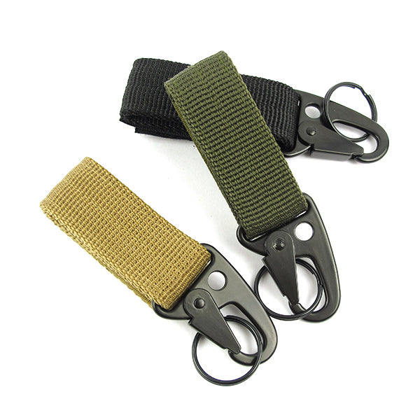 Carabiner Hook Webbing Buckle Nylon Molle Belt Hanging Key Ring Outdoor Tool