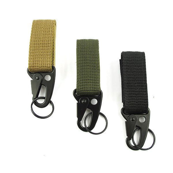 Carabiner Hook Webbing Buckle Nylon Molle Belt Hanging Key Ring Outdoor Tool