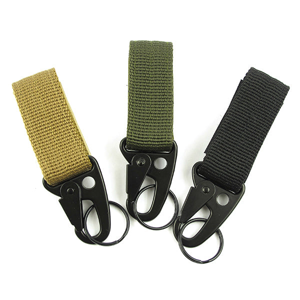 Carabiner Hook Webbing Buckle Nylon Molle Belt Hanging Key Ring Outdoor Tool