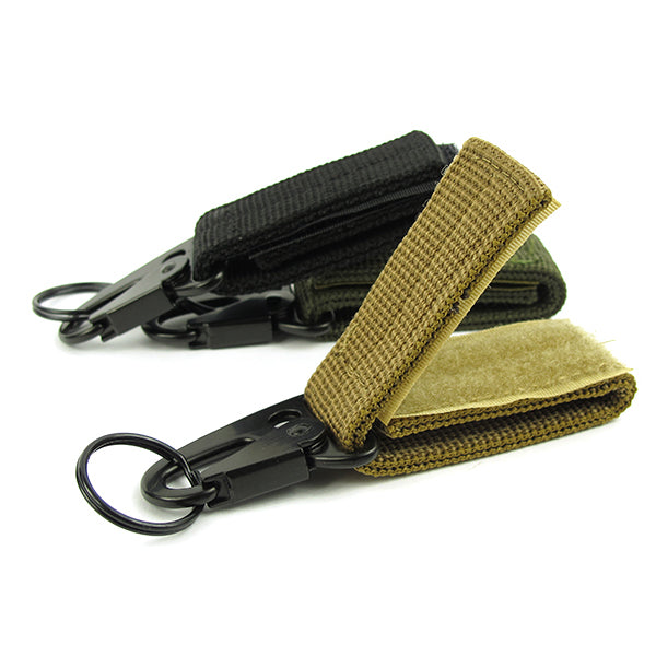 Carabiner Hook Webbing Buckle Nylon Molle Belt Hanging Key Ring Outdoor Tool