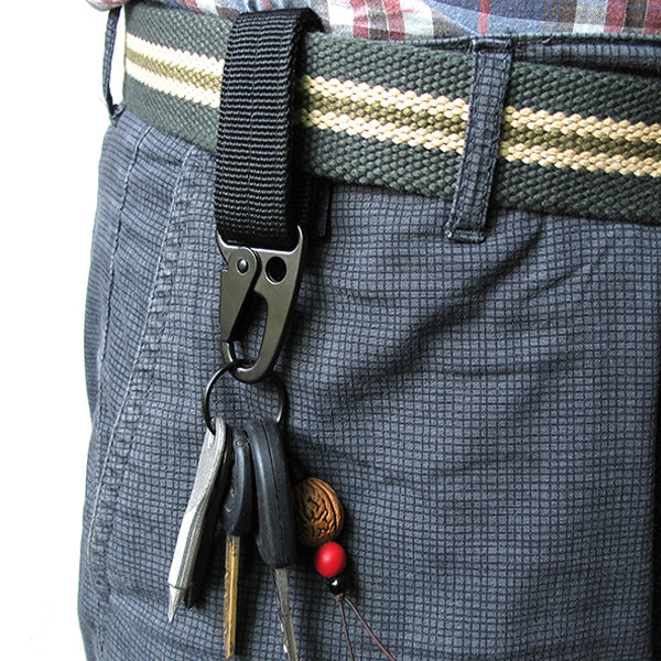 Carabiner Hook Webbing Buckle Nylon Molle Belt Hanging Key Ring Outdoor Tool