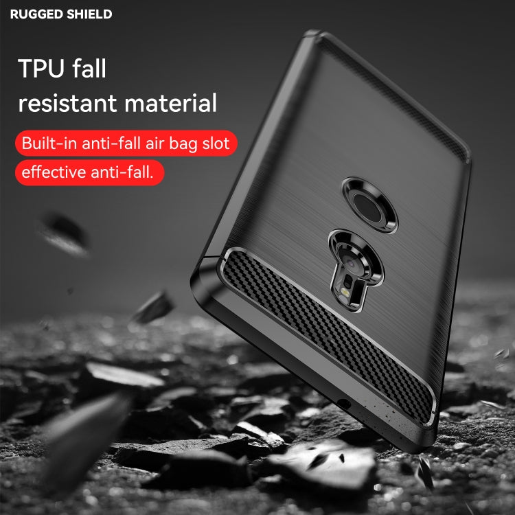 Brushed Texture Carbon Fiber Shockproof TPU Case for Sony Xperia XZ3(Black)