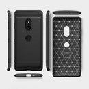 Brushed Texture Carbon Fiber Shockproof TPU Case for Sony Xperia XZ3(Black)