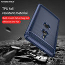 Brushed Texture Carbon Fiber Shockproof TPU Case for Sony Xperia XZ3(Navy Blue)