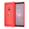 Brushed Texture Carbon Fiber Shockproof TPU Case for Sony Xperia XZ3(Red)