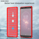 Brushed Texture Carbon Fiber Shockproof TPU Case for Sony Xperia XZ3(Red)