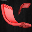 Brushed Texture Carbon Fiber Shockproof TPU Case for Sony Xperia XZ3(Red)