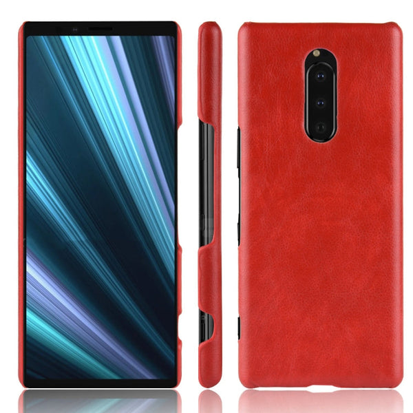 Shockproof Litchi Texture PC + PU Case for Sony Xperia 1 (Red)